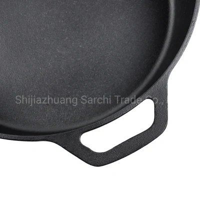 Cast Iron Cookware Deep Skillet Frying Pan with Glass Lid