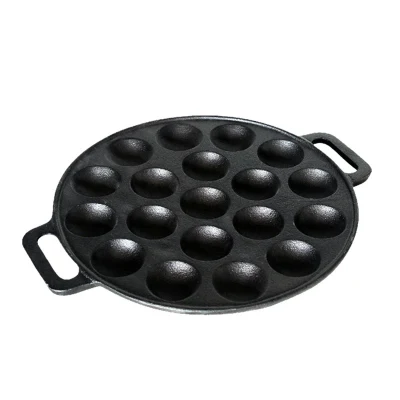  15/19 Holes Takoyaki Pan Cast Iron Cake Pan Waffle Pancake Crepe Pan