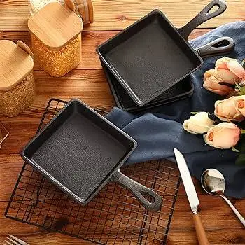  Home Outdoor Mini Cast Iron Frying Egg Pan Picnic Steak Frying Pan Cast Iron Barbecue Non-Stick Pan