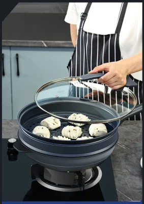 Multifunctional Non-Stick Wok with Steamer Basket 32cm