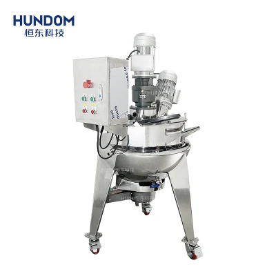  Food Processing Application LPG Industrial Stainless Cooking Mayonnaise and Jelly Mixer Jacket Kettle with Homogenizer