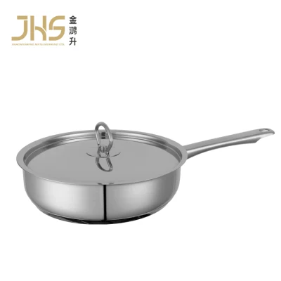 Induction Kitchen 24cm Deep Frypan Stainless Steel Frying Pan
