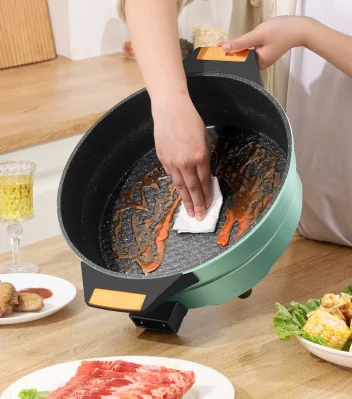 14 Inch Electric Deep Skillet Home with Tempered Glass Vented Lid