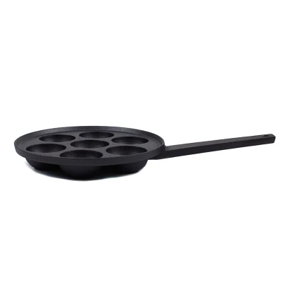 7 Recesses Cast Iron Door Pan Diameter 5.5cm Baking Mold Pancake Maker Suitable for Induction Hobs