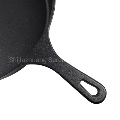 Cast Iron Cookware Deep Skillet Frying Pan with Glass Lid