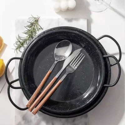  Spanish-Made Carbon Steel Pans Are Ideal for The Creation and Display of Authentic Paella Pan Enameled Carbon Steel