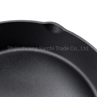 Cast Iron Cookware Deep Skillet Frying Pan with Glass Lid