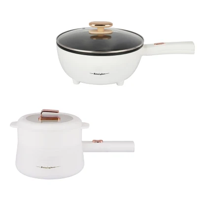 Mini Electric Hot Pot Multi-Function Electric Cooking Pot Noodle Pot Electric Skillet 1.5L Portable Electric Caldron