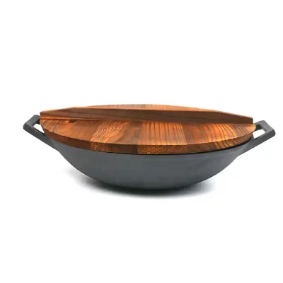 Small and Large Cast Iron Wok Cooking Wok No Coating Non-Rusting Classical Camping Pot