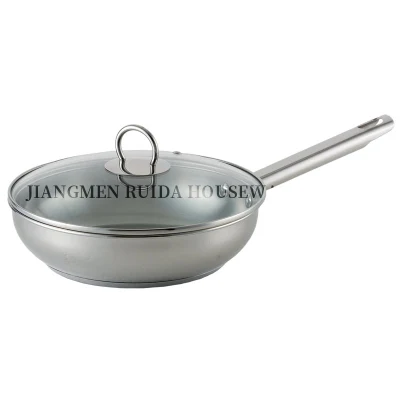 Big Capacity Stainless Steel Fry Pan Skillet with Copper Painting