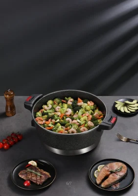  Low Pressure Electric Skillet Deep Frying Pot with Steamer 32cm
