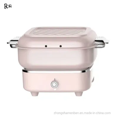  Multi-Function High Quality Doulbe Pan 2 in 1 Electric Skillet Cooker for Hot Pot, Boil, Fry, BBQ Color Customizable