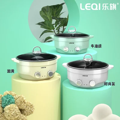 2024 High Quality Non-Stick Electric Cooking Hot Pot Home Double-Deck Electric Skillet