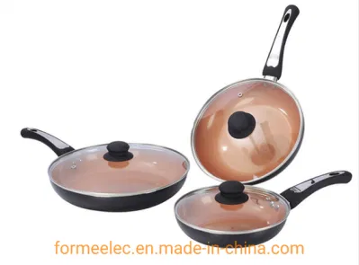  20cm 24cm 28cm Copper ceramic Cookware Set 6 Pieces Set Fry Pans Frying Pan