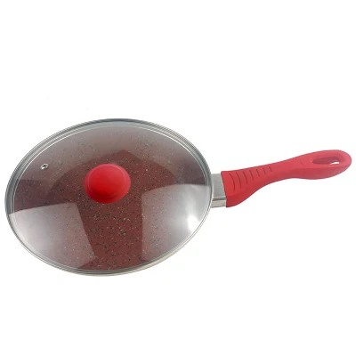  Aluminum Granite Cookware with Glass Lid Non-Stick Frying Pans