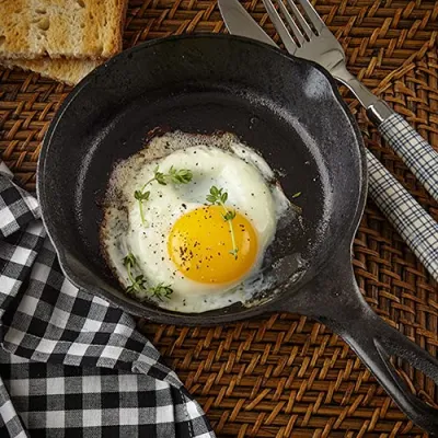 6-Inch Cast-Iron Skillet Frying-Pan with Drip-Spouts Pre-Seasoned Oven-Safe-Cookware Camping Cooking Grill Restaurant