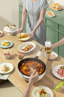  Portable Cooking Pot Non-Stick Frying Pan Multi Function Roasting All-in-One Pan