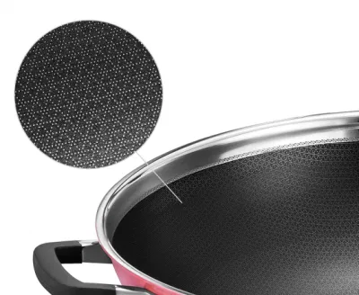  Hot Sales Cookware Stainless Steel Non-Stick Eterna Coating Ceramic Outer Layer 36cm Wok