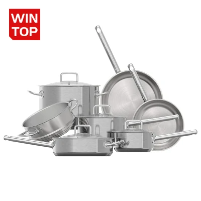 10 PCS Non Stick Cooking Pot Frying Pan Stainless Steel Cookware Set
