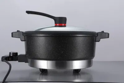  Efficient Electric Frying Pan Precision Cooking with Low Pressure 32cm Glass Lid