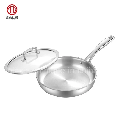 20cm Newest Design Non-Stick Titanium Stainless Steel Aluminum 3-Layer Frying Pan