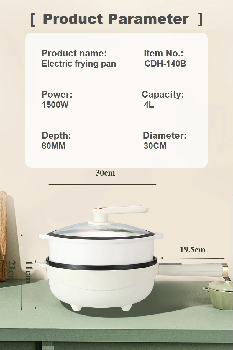 Electric Frying Pan 30cm Non Stick Portable Automatic Electric Saute Pan
