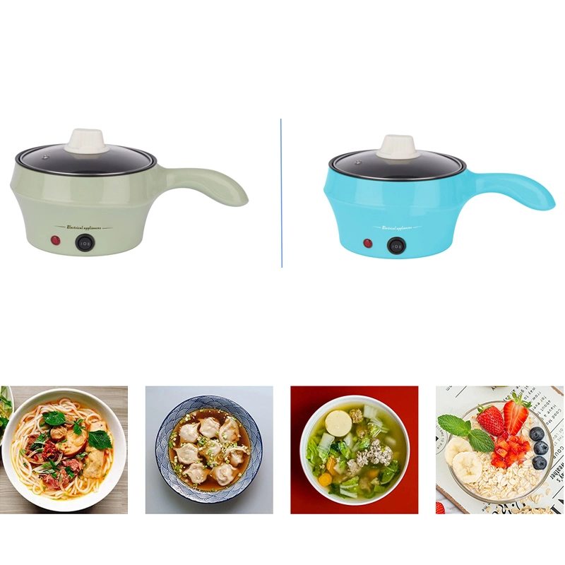 Multipurpose Round Cooker Shabu Noodle Non Stick Student Mini Electric Hot Cooking Pan with Steamer Frying Pan