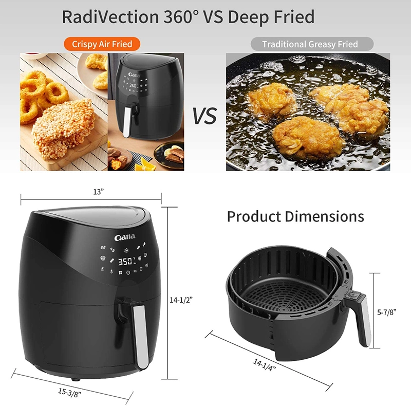 Qana Factory Wholesale OEM WiFi APP Smart Air Cooker Digital Electric Air Deep Fryer Food Processors Horno PARA Pan Tefal