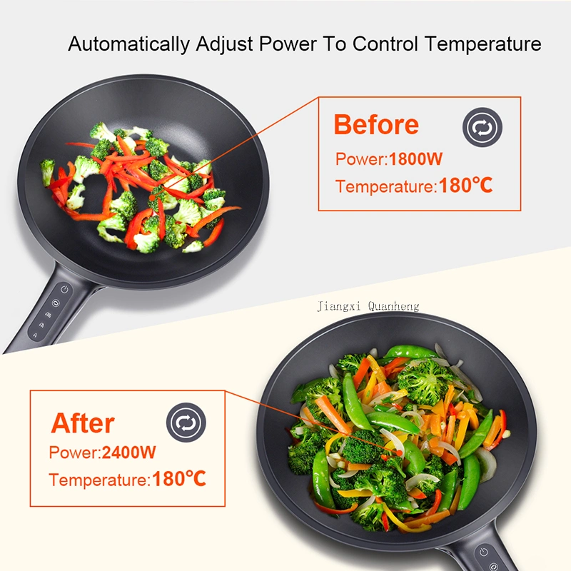 2024 New Model Fast Heating Electric Frying Pan for Stir-Fry or Souping