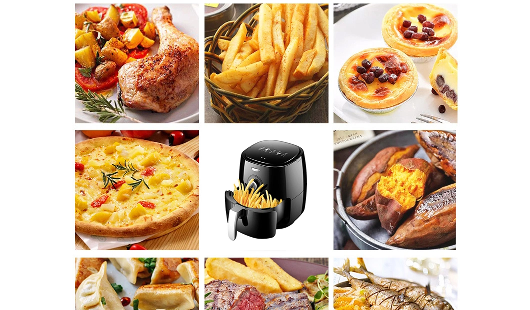 5L/1400W Zero Failure Air Fryer Cookware, Professional Kitchen Appliance Big Electric Frying Pans Air Deep Fryer Without Oil