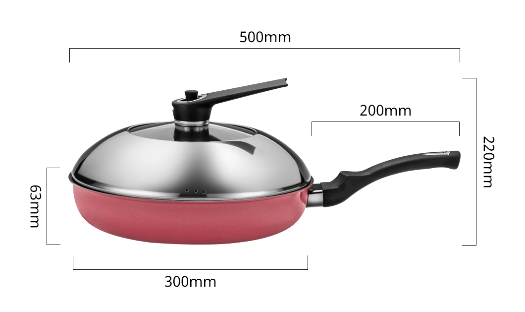 Best Seller Cookware Non-Stick Coating Stainless Steel Ceramic Outer Layer 30cm Frying Pan