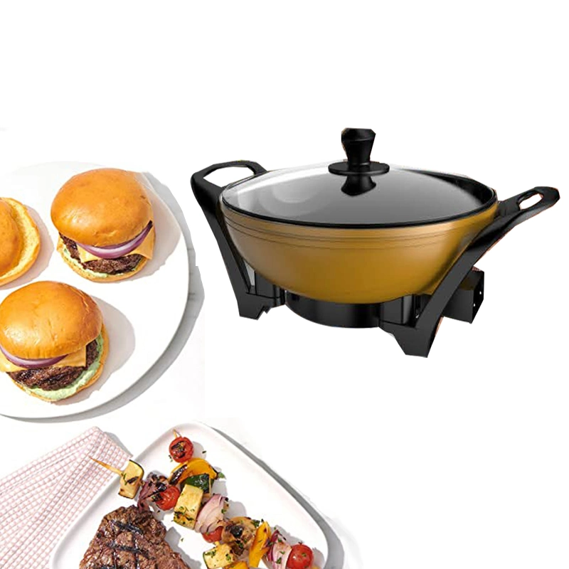 Kitchen Appliance Indoor BBQ Grill Cooking Electric Skillet for Cheese Griddle Korean Multi-Functional Compact Hot Plate Cooker Wok