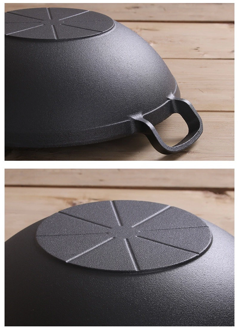 Cast Iron Wok with Wooden Lid