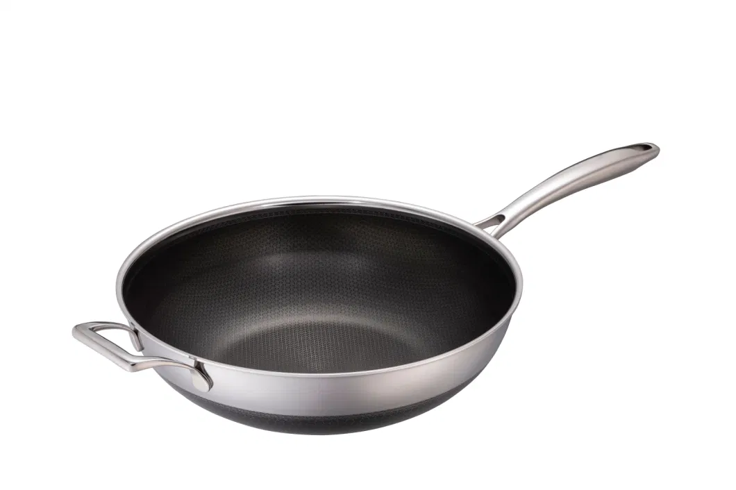 Hot Sales Cookware Stainless Steel Non-Stick Double Layers Coating Skillet Pan