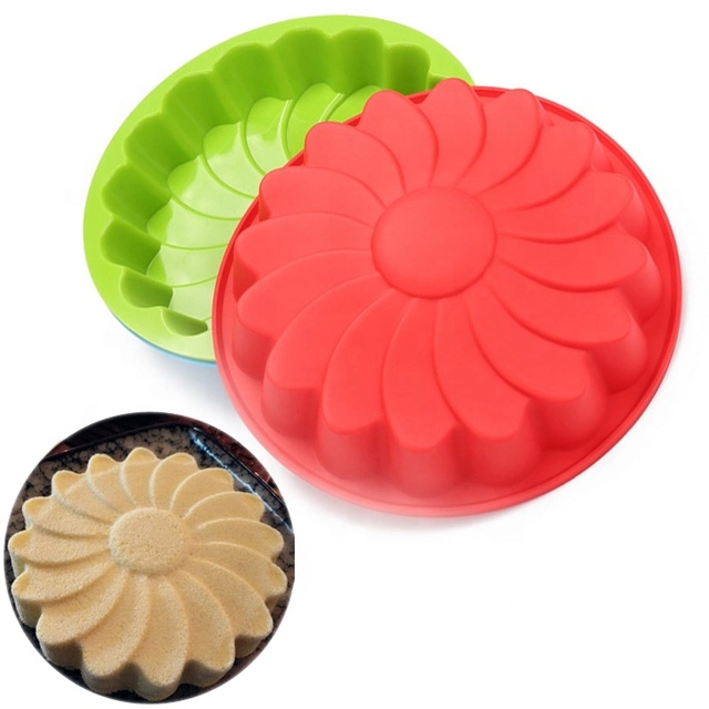 Silicone Large Flower Shaped Round Nonstick Baking Cake Pan for Birthday Anniversary Party
