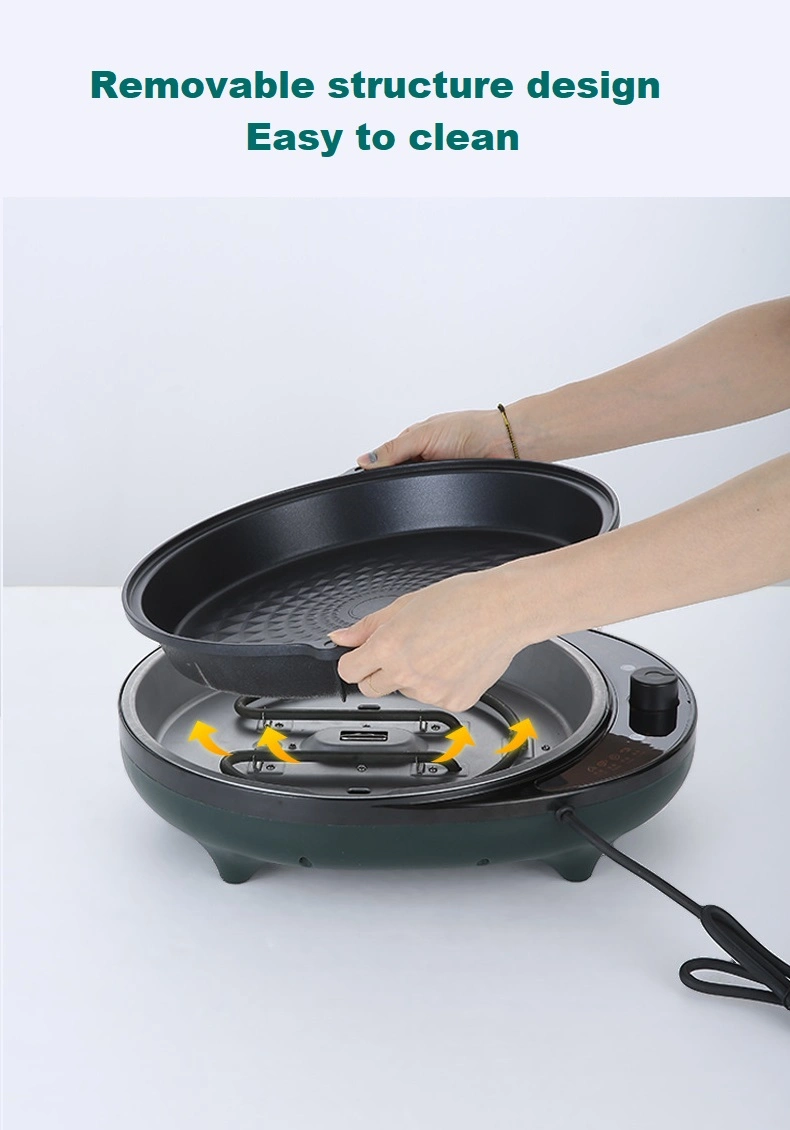 35cm Frying Pan Electric Multifunction Deep Dish Pizza Pan Round Aluminium