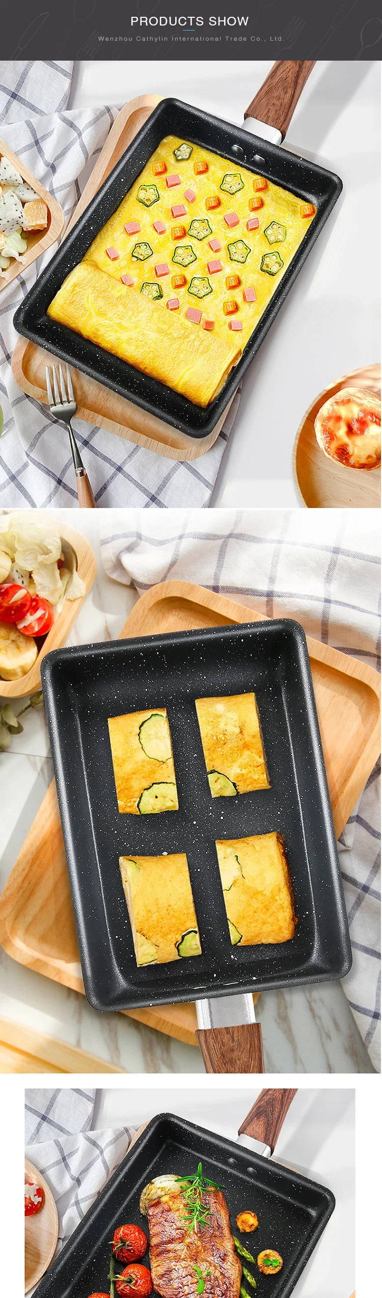 Tamagoyaki Black Bakelite Handle Pure Rron Frying Pan