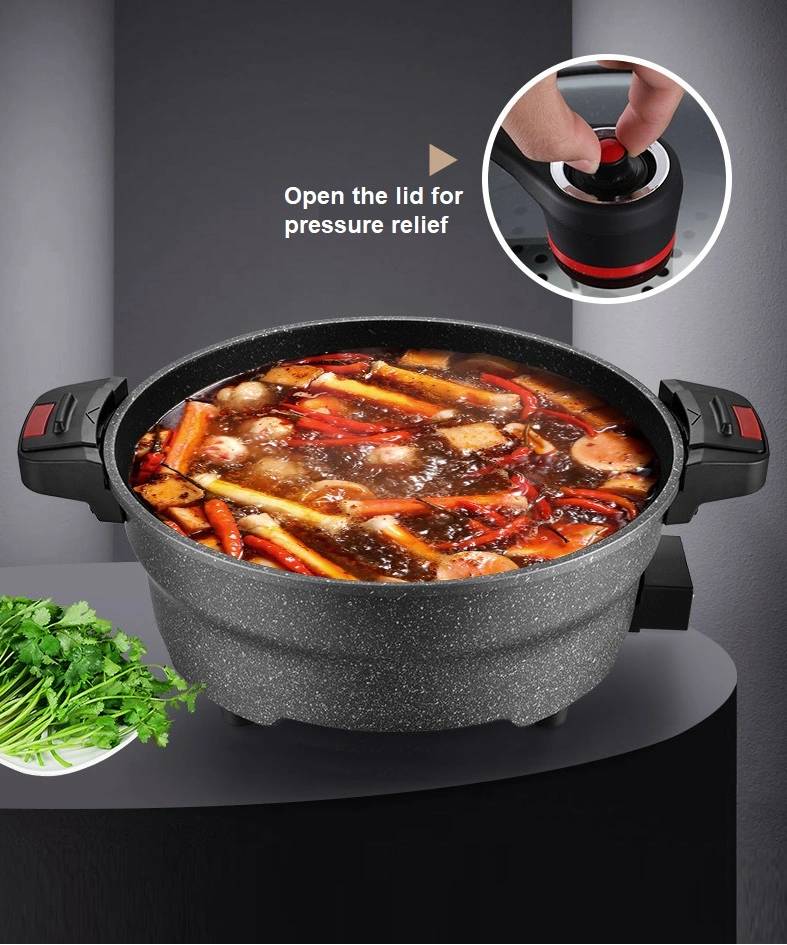 12.5 Inch Electric Deep Electric Skillet with Tempered Glass Vented Lid