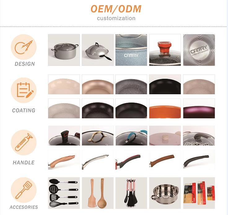 OEM/ODM 30cm 32cm Ceramic Nonstick Coating Aluminum Deep Frying Pan