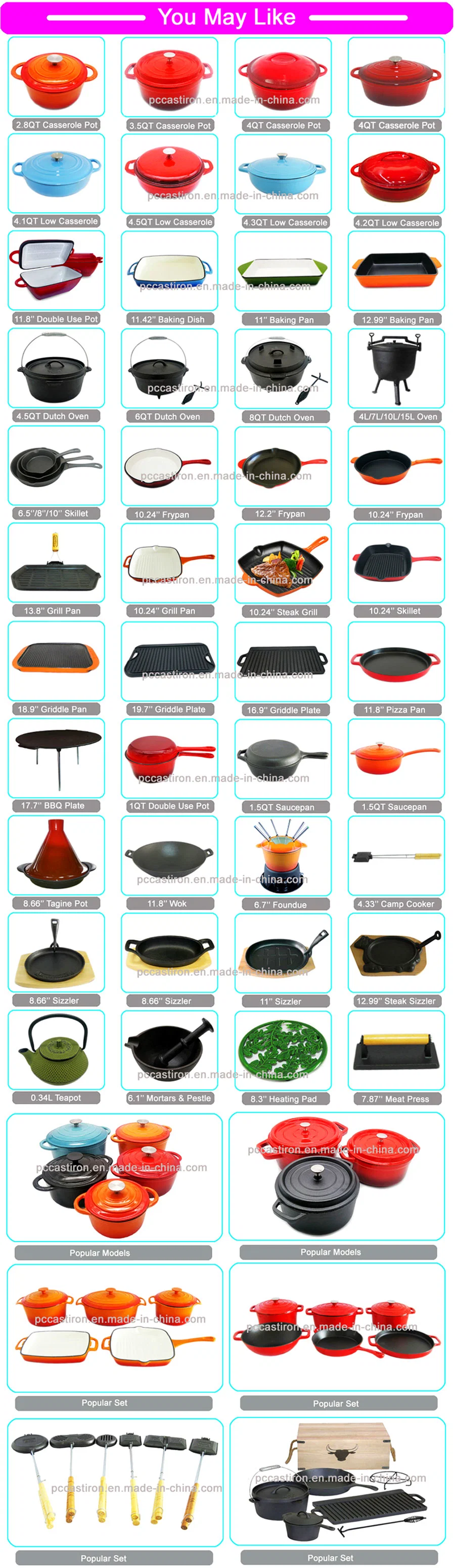 2023 Chinese Factory Diameter 12&quot; 30cm Preseasoned Cast Iron Frying Pan Baking Tray Pizza Pan