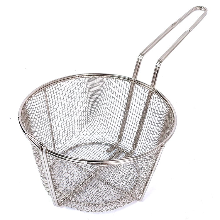 8-1/2-Inch Round Wire Fry Basket 4-Mesh Nickel Plated Round Fried Basket