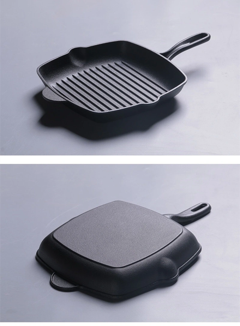 Cast Iron Square Steak Grill Frying Pan