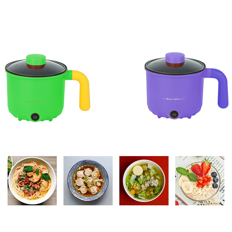 Home Appliance Cookware Multifunction Electric Skillet Compact Food Processor Mini Steamer with Boil Dry Protection Portable Frying Pan