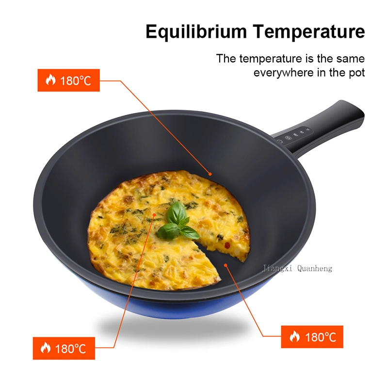 2024 New Model Fast Heating Electric Frying Pan for Stir-Fry or Souping