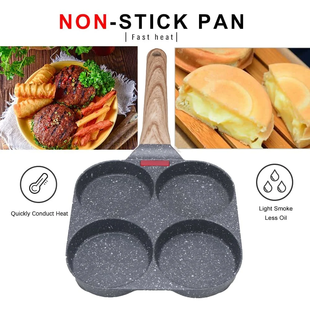 Egg-Frying-Pan Fried Nonstick 4-Cups Pancake Aluminium Alloy Cooker Gas Stove &amp; Induction