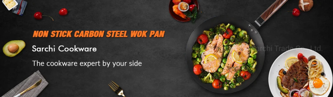 Traditional Chinese Japanese Woks Stir Fry Pans Carbon Steel Wok Pan with Round Bottom