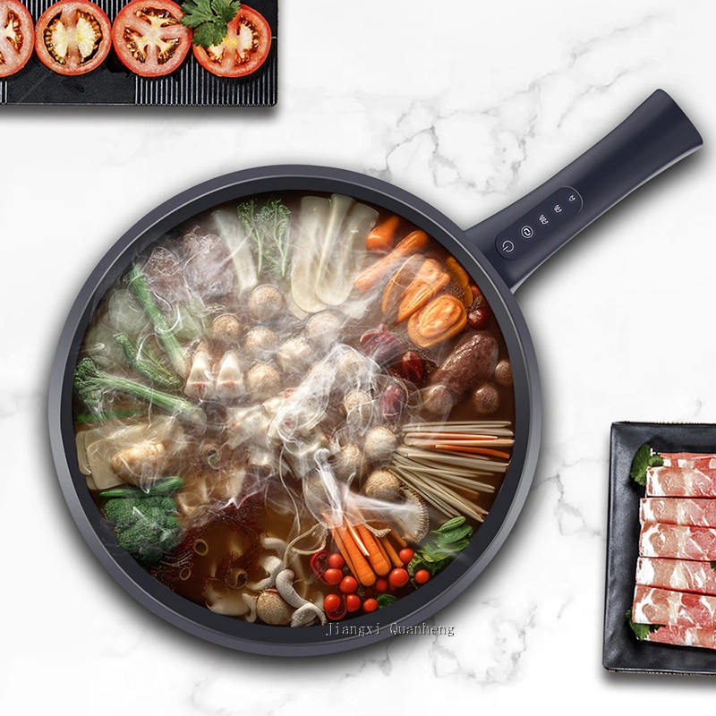 2024 New Model Fast Heating Electric Frying Pan for Stir-Fry or Souping