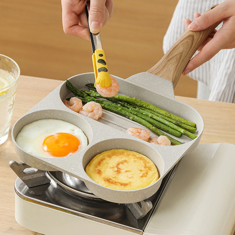 High Quality Breafast Pan Marble Non-Stick Frying Pan 3 Hole Square Egg Frying Pan