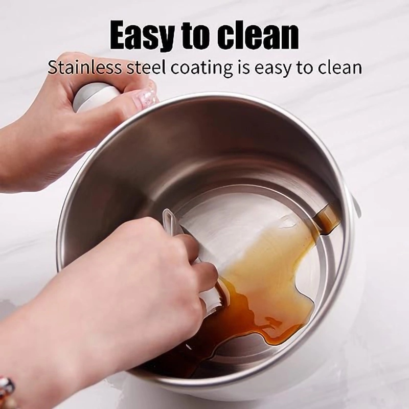 Portable Non-Stick Frying Pan Over-Heating and Boil Dry Protection Stainless Steel Non Stick Automatic Soup Maker Electric Cooker Pot