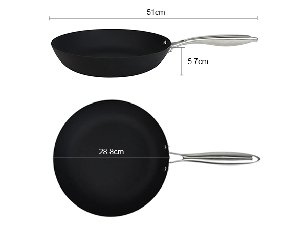 11 Inch Pre-Seasoned Lightweight Iron Cookware Rustproof Carbon Steel Frying Pan